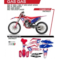 UFO KOMPLET NAKLEJEK (OKLEIN) GAS GAS MC 125 '21-'22 MC 250 '22 MCF 250/350/450 '21-'22 PATRIOT KOLOR CZERWONY - WYPRZEDAŻ