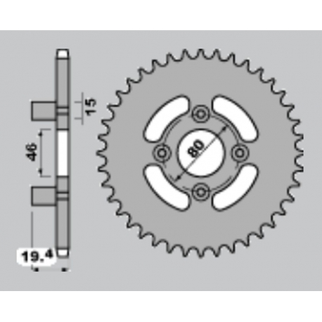 CHT ZĘBATKA TYLNA 319 50 FANTIC 50 (RG6) (319-50)