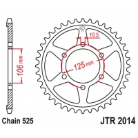 JT ZĘBATKA TYLNA 4529 47 TRIUMPH 675 '06-'17 (452947JT) (ŁAŃC. 525) CZARNA