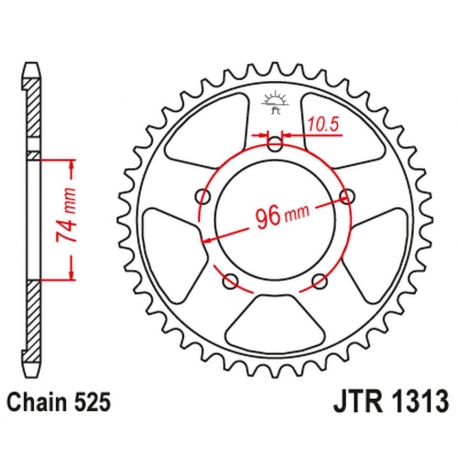 JT ZĘBATKA TYLNA 4343 42 HONDA CBR 400 (NC23) (434342JT) (ŁAŃC.525)NA ZAMÓWIENIE