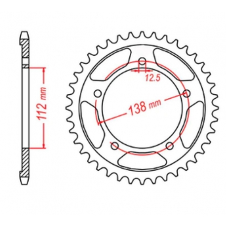 MTX PARTS ZĘBATKA TYLNA 4357 43 HONDA CB 600 HORNET '07-'13, CBR 600F '97-'98, '11-'14, CBF 600 '04-'07 (JTR1304.43) (ŁAŃC. 525)