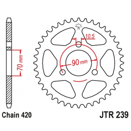 JT ZĘBATKA TYLNA 239 36 HONDA MTX 80R '83-'86, MBX 50 (23936JT) (ŁAŃC. 420)