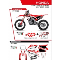 UFO KOMPLET PLASTIKÓW HOKIT125070 PLUS KOMPLET NAKLEJEK (OKLEIN) HONDA CRF 250R '22 CRF 450 '21-'22 W ZESTAWIE PRZEDNIA TABLICA