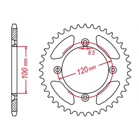 GROSSKOPF PROMOCJA ZĘBATKA TYLNA ALUMINIOWA KOLOR CZARNY 798 48 SUZUKI RM 80/85 '02-'18, YAMAHA YZ 80/85 '93-'20 (JTR798.48)