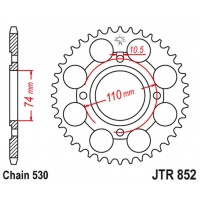 JT ZĘBATKA TYLNA 861 41 YAMAHA RD 250LC '80-85, RZ 250 (86141JT) (ŁAŃC. 530)