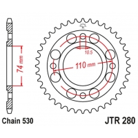 JT ZĘBATKA TYLNA HONDA CB 500 T '75-77' (28033JT) (ŁAŃC.520)