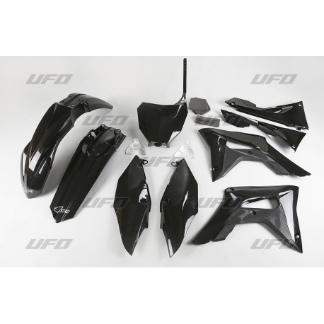 UFO KOMPLET PLASTIKÓW HONDA CRF 250R '18-'19, CRF 450R '17-'19 Z OSŁONAMI FILTRA POWIETRZA KOLOR CZARNY (HO123E001)