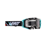 LEATT GOGLE VELOCITY 5.5 GOGGLE ACID TIGER LIGHT GREY 58% - KOLOR CZARNY/BIAŁY/NIEBIESKI SZYBKA DYMIONE LUSTRO SZARA