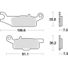 TRW LUCAS KLOCKI HAMULCOWE KH444 SINTER OFFROAD YAMAHA RAPTOR YFM 250 08-20, GRIZZLY YFM 550 09-20, GRIZZLY YFM 700 07-20, PRAWY