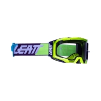 LEATT GOGLE VELOCITY 5.5 GOGGLE NEON YELLOW LIGHT GREY 58% - KOLOR ŻÓŁTY FLUO/CZARNY/NIEBIESKI SZYBKA DYMIONE LUSTRO SZARA