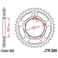 JT ZĘBATKA TYLNA 4508 41 KTM 950/990/1190 RC8 /DUKE/ SUPERMOTO (450841JTZBK) (ŁAŃC. 525) KOLOR CZARNY