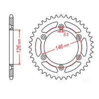 MTX PARTS ZĘBATKA TYLNA 808 44 SUZUKI RM/RMZ (JTR808.44) (ŁAŃC. 520)