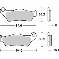 SBS KLOCKI HAMULCOWE KH363 STREET STANDART CERAMIC KOLOR CZARNY PASUJE DO: BMW R850/1100/1150/1200, K1200/1300 TYŁ