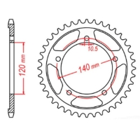 MTX PARTS ZĘBATKA TYLNA 4409 43 SUZUKI GSF 1250 '06-'16, GSXR 1000/1300 (JTR1800.43) (ŁAŃC. 530)