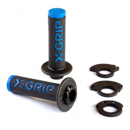 X-GRIP MANETKI BRAAAAP GRIPS LOCK-ON-GRIP BLUE KOLOR NIEBIESKI Z ADAPTERAMI ROLGAZU