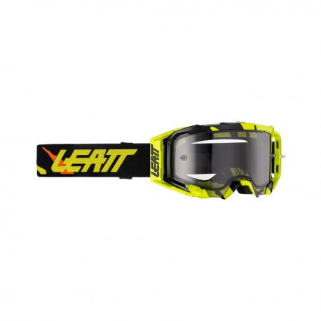 LEATT GOGLE VELOCITY 5.5 GOGGLE TIGER LIGHT GREY 58% - KOLOR ŻÓŁTY FLUO/CZARNY SZYBKA DYMIONE LUSTRO SZARA