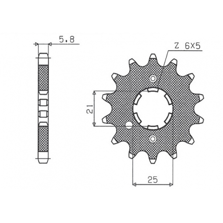 SUNSTAR ZĘBATKA PRZEDNIA 569 14 KAWASAKI KX 250 '87-'98, YAMAHA YZ 250 '77-'98 (JTF569.14) (ŁAŃC. 520) (56914JT)