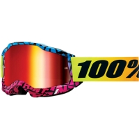 100 PROCENT GOGLE MODEL ACCURI 2 KB43 - KEN BLOCK EDITION DSPRAY - MIRROR RED LENS - KOLOR NIEBIESKI/RÓŻOWY/ŻÓŁTY SZYBKA CZERWON