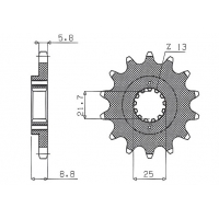 SUNSTAR ZĘBATKA PRZEDNIA 525 16 KAWASAKI GPZ500S '87-'05 (JTF512.16) (ŁAŃC. 520) (52516JT)