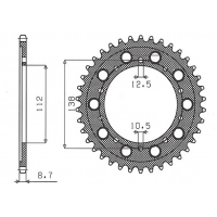 SUNSTAR ZĘBATKA TYLNA 4448 39 / 408 39 HONDA CB 1300 '03-'13, CB 1100 '13-'14 (SC54) (JTR1871.39) (JTR302.39) (ŁAŃC. 530) (40839