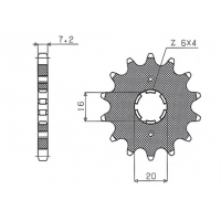 SUNSTAR ZĘBATKA PRZEDNIA 263 13 SUZUKI RM 80/85, YAMAHA XT 125 R/X (JTF1263.13) (ŁAŃC. 428) (26313JT)