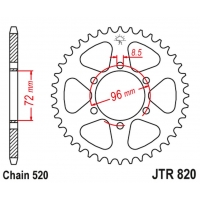 JT ZĘBATKA TYLNA 829 42 SUZUKI DR 250 '82-87, SP 250 '82-85, DR 370 '78-79, SP 370 '77-82 (82942JT) (ŁANC. 520)