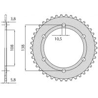 SUNSTAR ZĘBATKA TYLNA 4686 38 HONDA CBR 250R '11-'13, CBR 300R '14-'16 (JTR1220.38) (ŁAŃC. 520) (468638JT)