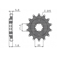 SUNSTAR ZĘBATKA PRZEDNIA 279 14 HONDA XL 125 V '01-'13, VT 125C '99-'07, NSR125 '93-'02 (JTF327.14) (ŁAŃC. 520) (27914JT)