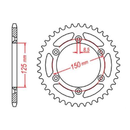 MTX PARTS ZĘBATKA TYLNA 899 44 KTM SX/EXC (89944JT) (ŁAŃC. 520)