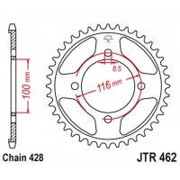 JT ZĘBATKA TYLNA JTR462 54 KAWASAKI KX 80 '86-99', KX 85 '01-20', KX 100 '86-21' (46254JT) (ŁAŃC.428) KONWERSJA