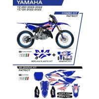 UFO KOMPLET PLASTIKÓW YAKIT324999 PLUS KOMPLET NAKLEJEK (OKLEIN) YAMAHA YZ 125/250 '22 W ZESTAWIE PRZEDNIA TABLICA (YA04860) ORA