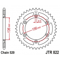 JT ZĘBATKA TYLNA 702 53 ALUMINIOWA RACELITE HUSQVARNA SM 610 (08-09), SUZUKI DR350 (90-03), RGV 250 (91-96) (70253JTA) (ŁAŃC. 52