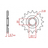 MTX PARTS ZĘBATKA PRZEDNIA 2103 13 YAMAHA YZF 250 '01-'17, WR 250F '01-'17 (JTF1590.13) (ŁAŃC. 520)