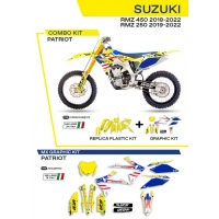 UFO KOMPLET PLASTIKÓW SUKIT418102 PLUS KOMPLET NAKLEJEK (OKLEIN) SUZUKI RMZ 250 '19-'22 RMZ 450 '18-'22 W ZESTAWIE PRZEDNIA TAB