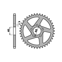 PBR ZĘBATKA TYLNA 4395 50 F HUSQVARNA 50SM 09-13, KTM SX50 09-13 (ŁAŃC. 415)