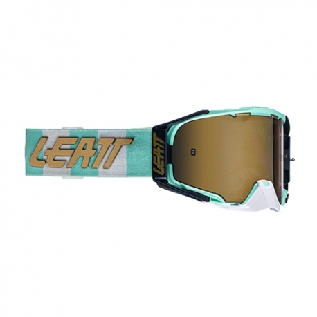 LEATT GOGLE VELOCITY 6.5 IRIZ GOGGLE ICE LENS BRONZE UC 68% - KOLOR TURKUSOWY/BIAŁY SZYBKA LUSTRZANA BRĄZOWA