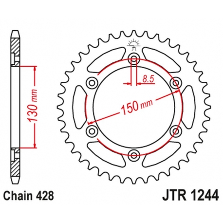 JT ZĘBATKA TYLNA 4325 51 HONDA VT 250 F '89-90', CBR 250 RR '89-00' (JTR1244.51)*(ŁAŃC.428) NA ZAMÓWIENIE