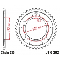 JT ZĘBATKA TYLNA 408 40 HONDA CB 1100 SA-E/F '14-'15, CB 1100 EX-E/F/G/H/J '15-'17 (40840JT) (ŁAŃC. 530)