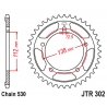 JT ZĘBATKA TYLNA 408 40 HONDA CB 1100 SA-E/F '14-'15, CB 1100 EX-E/F/G/H/J '15-'17 (40840JT) (ŁAŃC. 530)