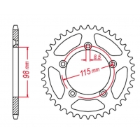 GROSSKOPF PROMOCJA ZĘBATKA TYLNA ALUMINIOWA KOLOR SREBRNY 4552 50 KTM SX 65 '04-'11, SX 65 '12-'21 (+2) (JTR894.50)