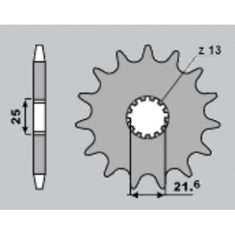 JR ZĘBATKA PRZEDNIA 566 13 (56613JT) SUZUKI RF/GSX/GSXR/GSF, YAMAHA FZR 600