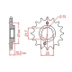 MTX PARTS ZĘBATKA PRZEDNIA 345 15 HONDA NX 650, FX 650, YAMAHA XT 660, FMX (JTF308.15) (ŁAŃC. 520)