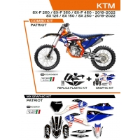 UFO KOMPLET PLASTIKÓW KTKIT522001 PLUS KOMPLET NAKLEJEK (OKLEIN) KTM SX/SXF 125/150/250/350/450 '19-'22 W ZESTAWIE PRZEDNIA TABL