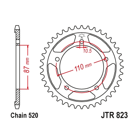 JT ZĘBATKA TYLNA 795 47 SUZUKI DL 250 V-STROM '17-19, SFV 650 GLADIUS '09-14 (+1) (79547JT) (ŁAŃC. 520)