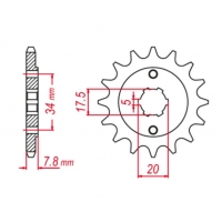 GROSSKOPF PROMOCJA ZĘBATKA PRZEDNIA 279 13 HONDA XR 250R '90-'96, CRF 150 '03-'18, CRF 230 '03-'19 (JTF327.13)