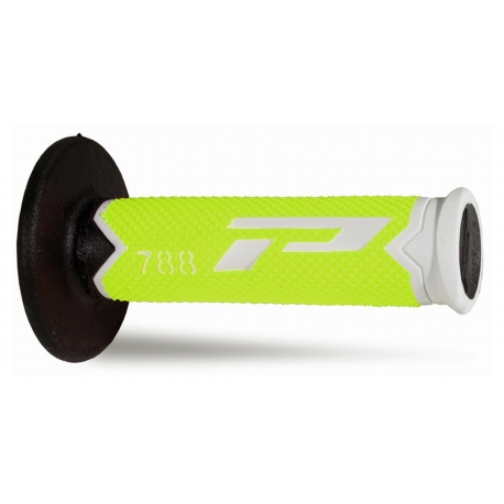 PROGRIP MANETKI PG788 OFF ROAD (22+25MM, DŁ.115MM) KOLOR BIAŁY/ŻÓŁTY FLUO/CZARNY (TRÓJSKŁADNIKOWE) (788-303) - PROMOCJA - STD CE