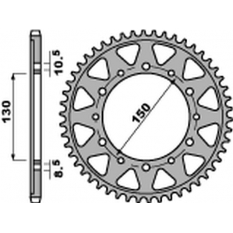 PBR ZĘBATKA TYLNA 860 46 C45 YAMAHA FZS 600 FAZER/YZF THUNDERCAT '96-'03, GTS 1000 '93-'01, XJR 1200/1300, FJ 1100/1200 (JTR859.