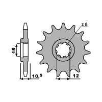 PBR ZĘBATKA PRZEDNIA 595 13 18NC APRILIA 50 86-91 (ŁAŃC. 415)