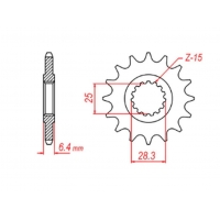 MTX PARTS ZĘBATKA PRZEDNIA 2168 14 YAMAHA YFZ 450/YFM 700 RAPTOR '06-'19 (JTF1592.14) (ŁAŃC. 520)