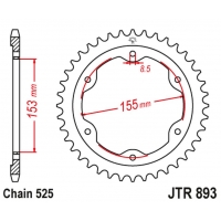 JT ZĘBATKA TYLNA 4642 38 KTM 1290 SUPERDUKE (14-18) (464238JTZBK) (ŁAŃC.525) KOLOR CZARNY - ZASTĘPUJE JTR893.38